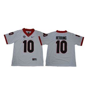 Georgia Bulldogs Malik Herring White Jersey